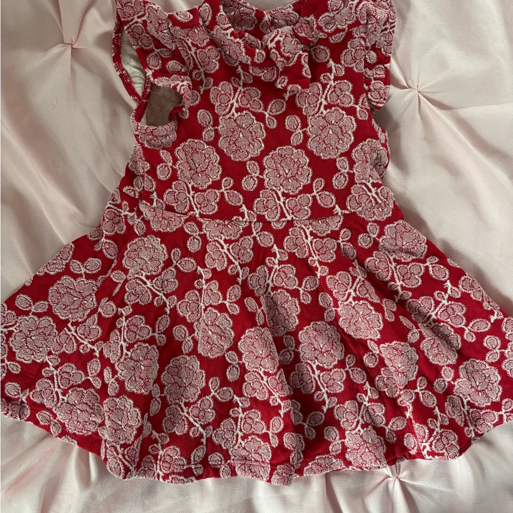 Janie and Jack Red Floral Jacquard Dress